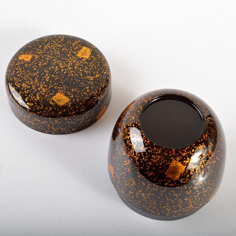 茶道具　黒漆　金蒔絵　棗　合わせ箱　V　6021