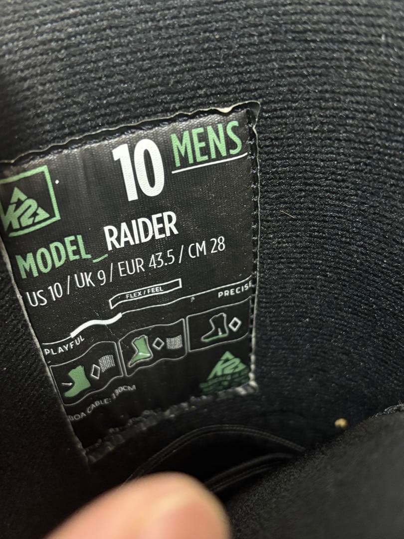 K2 レイダー RAIDER BLACK 28cm BOAスノーボードブーツ