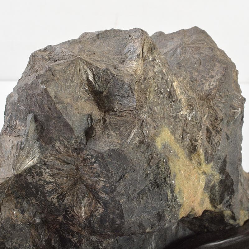 天然石　鑑賞石　菊花石　置物　重さ約1.7kg　唐木台付　V　R6819