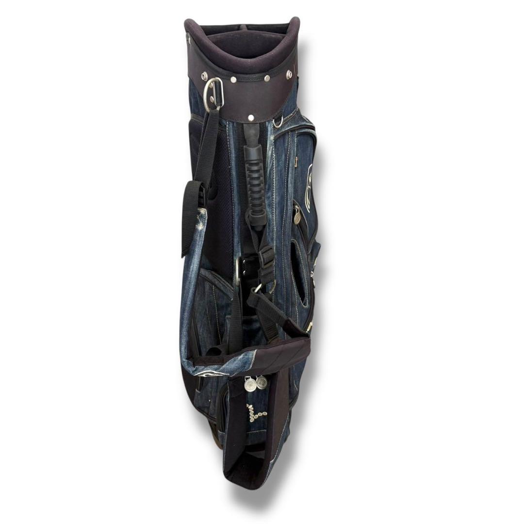 早い物勝ち！エヴィス デニム キャディバッグ　芝生くん　ゴルフ　スタンド付き
