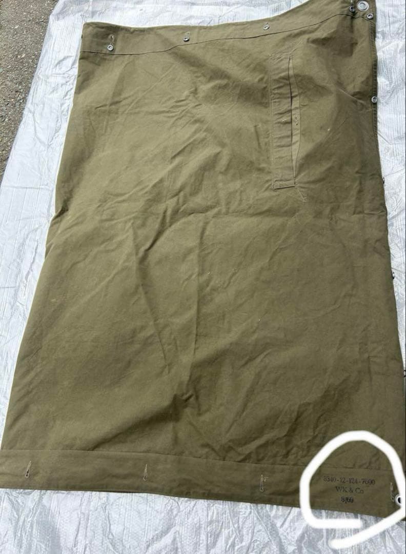 西ドイツ　パップテント　軍幕　シェルターハーフ　2枚セット　ODカラー