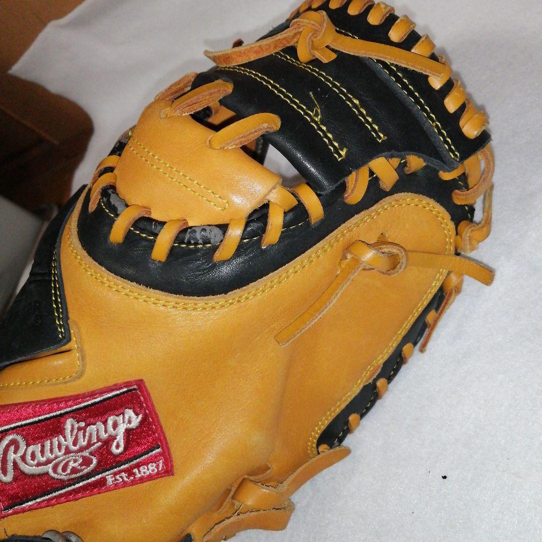 ★キャッチャーミット★Rawlings 軟式グローブ 右投げ用 飴色