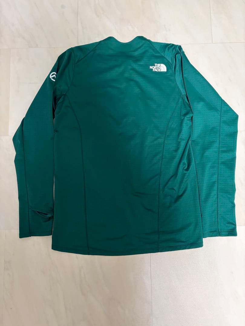 【中古】ハイブリッドドライドットライトクルー　ロンT　グリーン　M