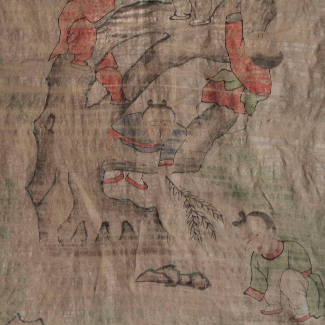 古い 襖絵 古道具 アンティーク 古美術 民画 絵画