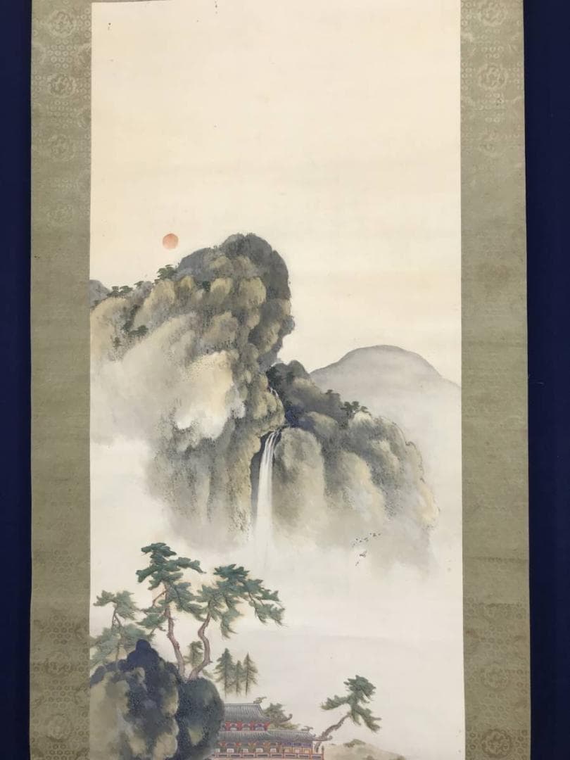 【真作】景堂/蓬莱山図/山水図/祝事山水図/昭和六年筆/掛軸/名家伝来AC-13