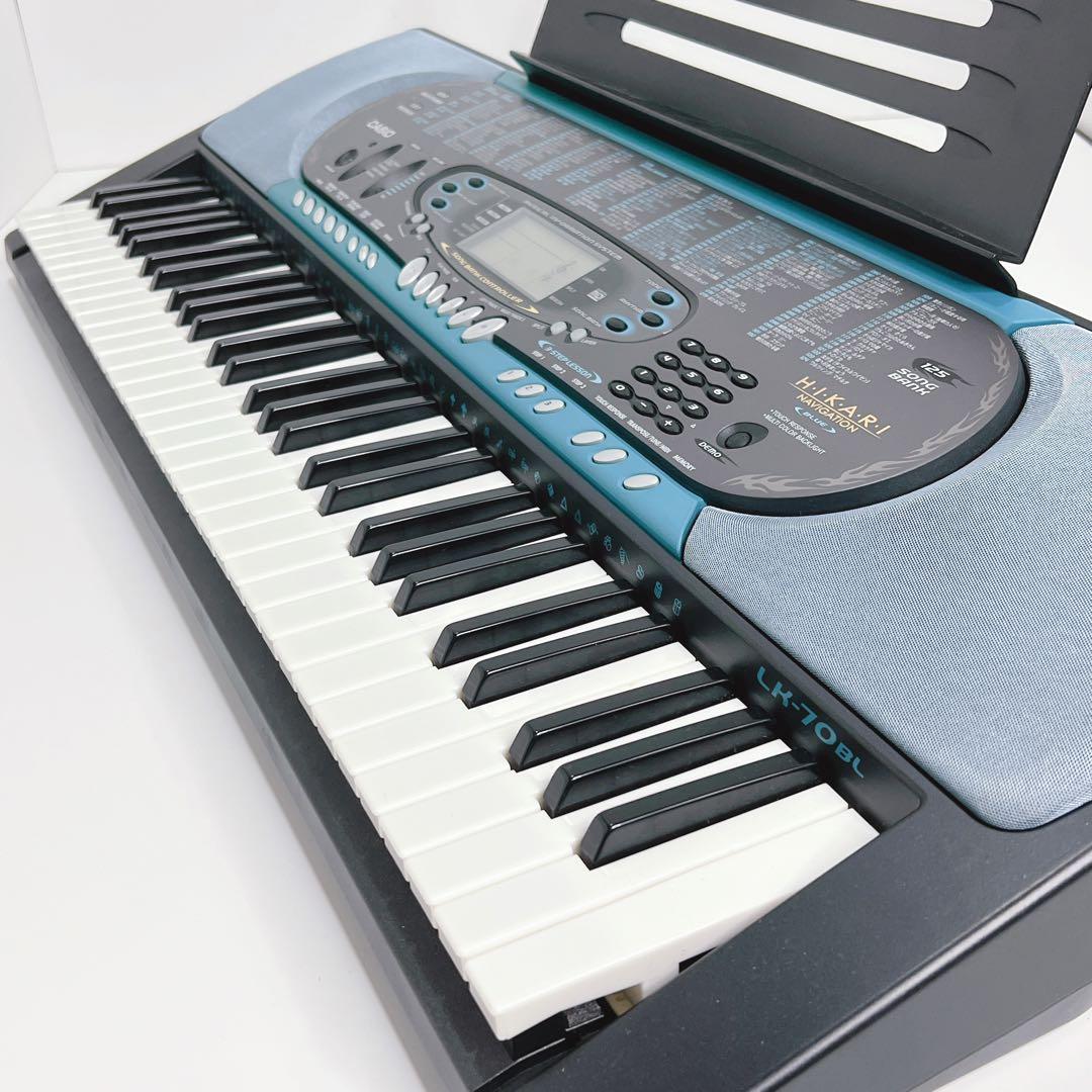 【美品・動作品】 CASIO 光ナビゲーション キーボード LK-70 BL
