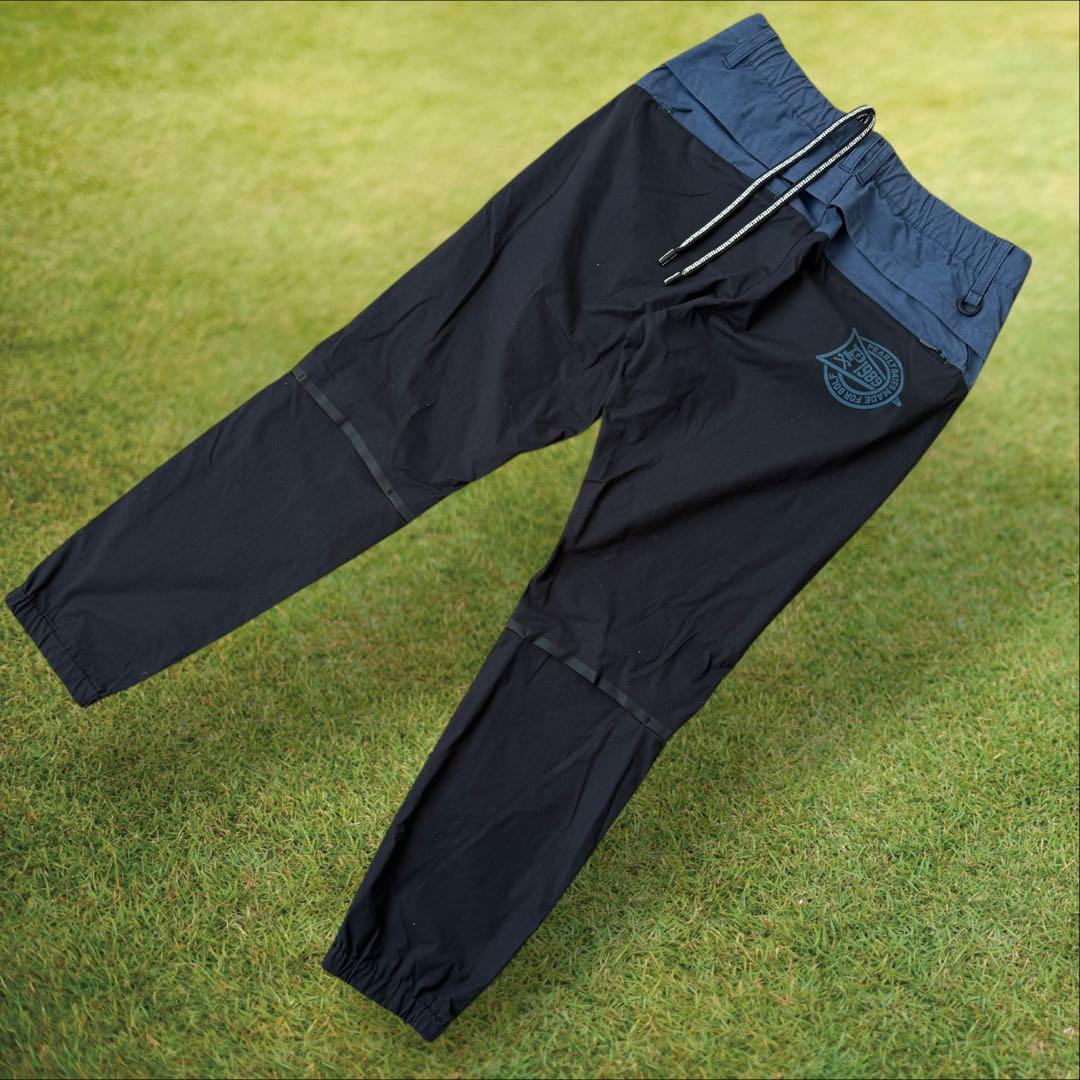 パーリーゲイツ　ジョガーパンツ　黒　ネイビーM〜L相当　バイカラー　コットン素材