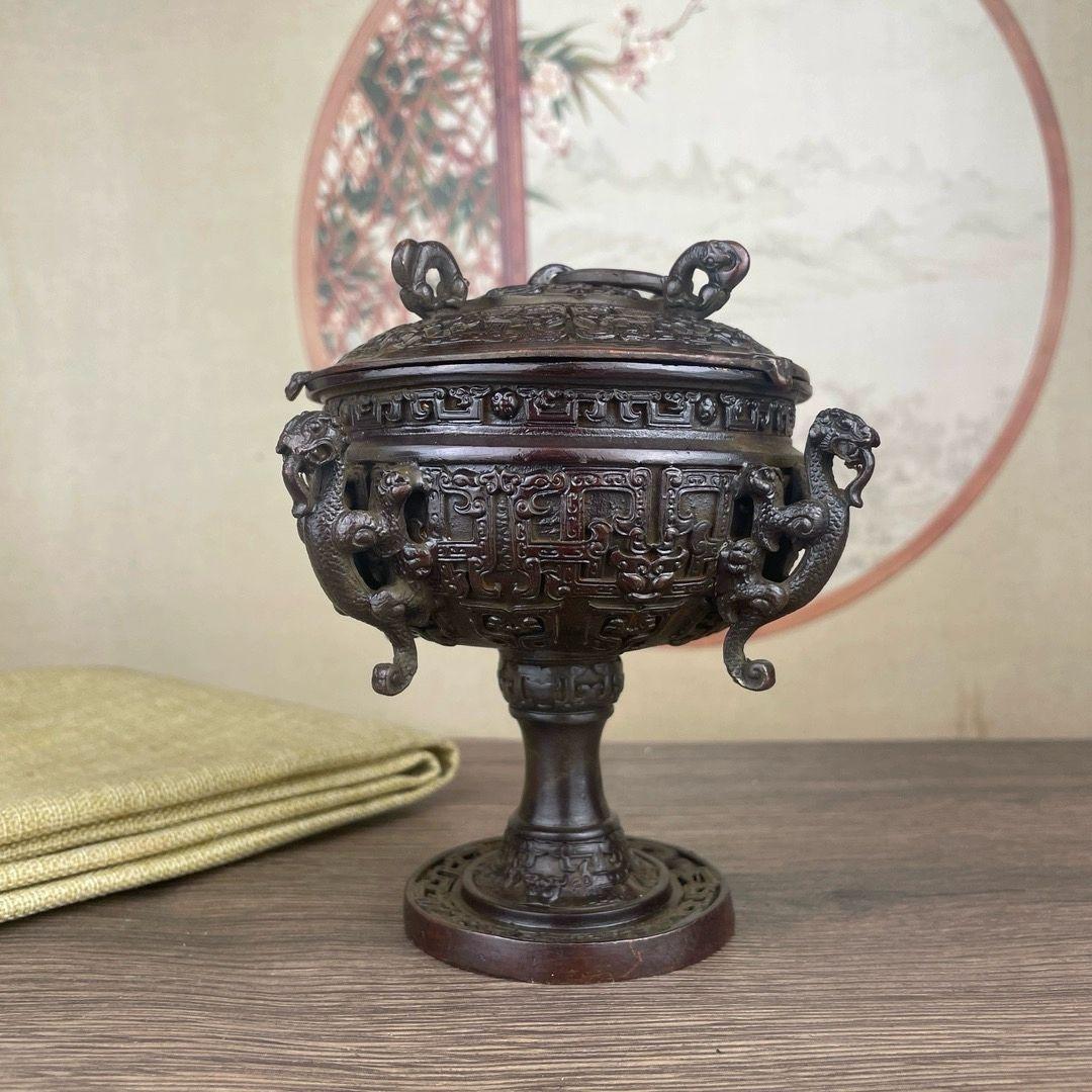 銅器 香炉 竜炉 香道具 装飾品 工芸品 置物