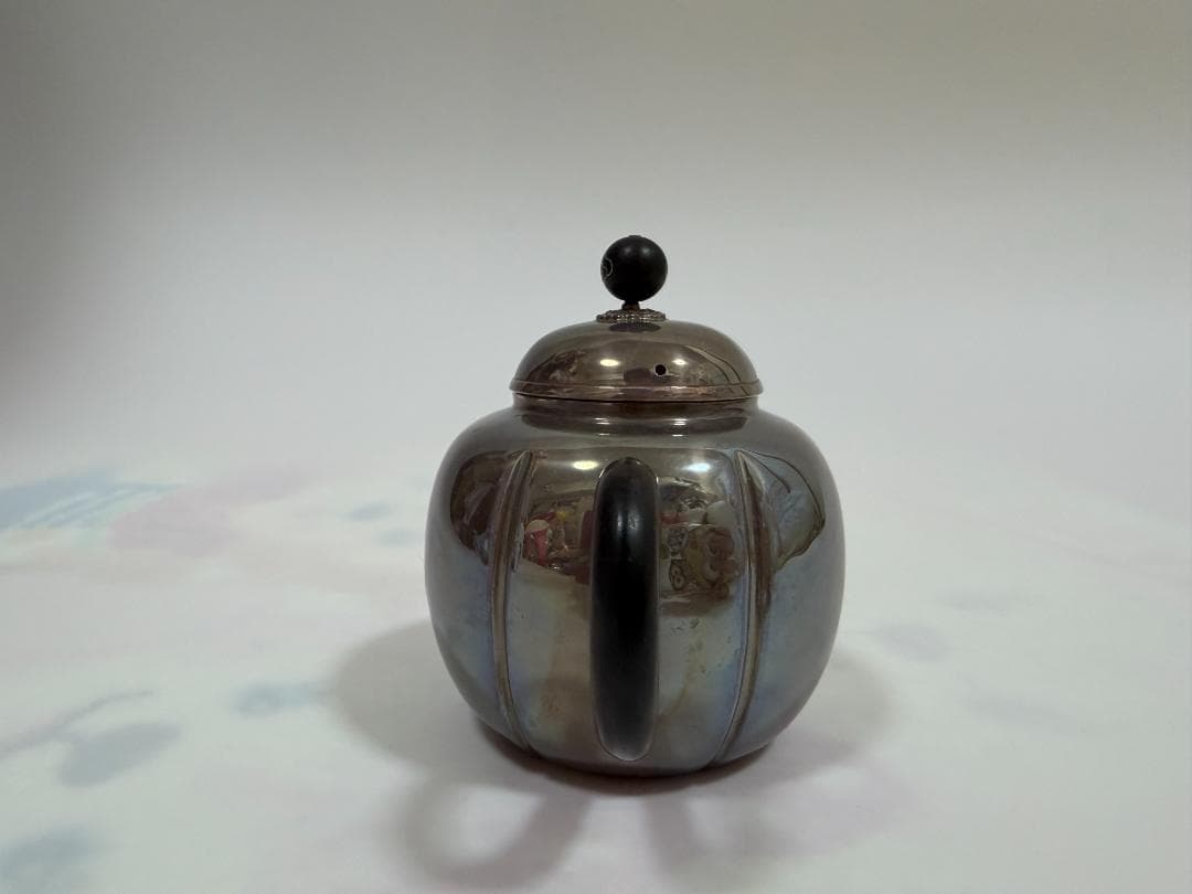 純銀製 阿古陀形 急須 銀瓶 煎茶道具