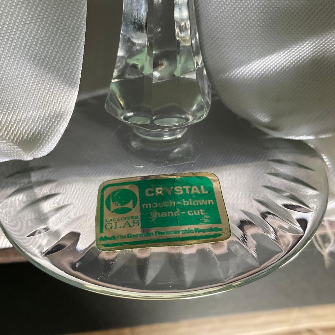 のわ　旧東独製　カメイガラス　被せ切子　クリスタルドナウ　ペアグラス