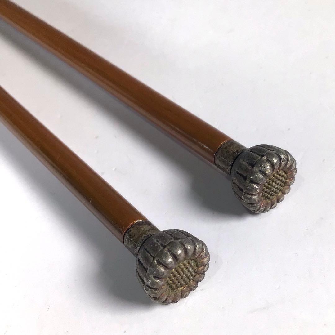 Ｎ４５５　火箸　『木村清斎造』『鵬雲斎好』『笹頭』『飾火箸』　共箱　茶道具