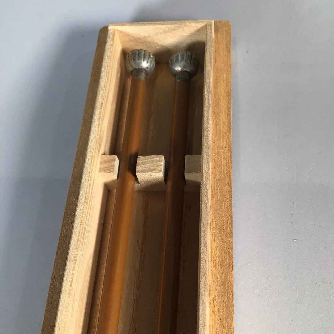 Ｎ４５５　火箸　『木村清斎造』『鵬雲斎好』『笹頭』『飾火箸』　共箱　茶道具