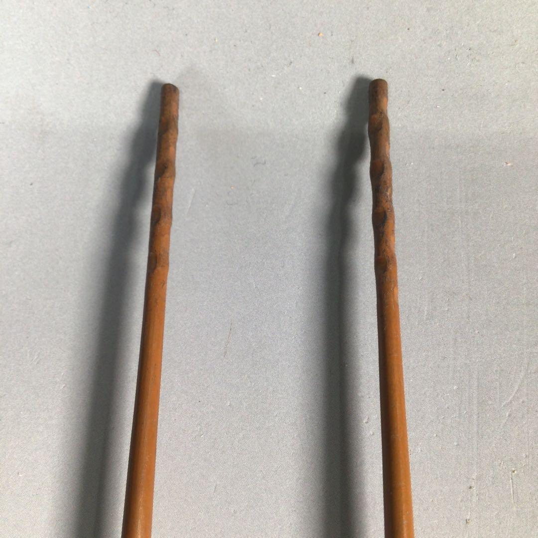 Ｎ４５５　火箸　『木村清斎造』『鵬雲斎好』『笹頭』『飾火箸』　共箱　茶道具