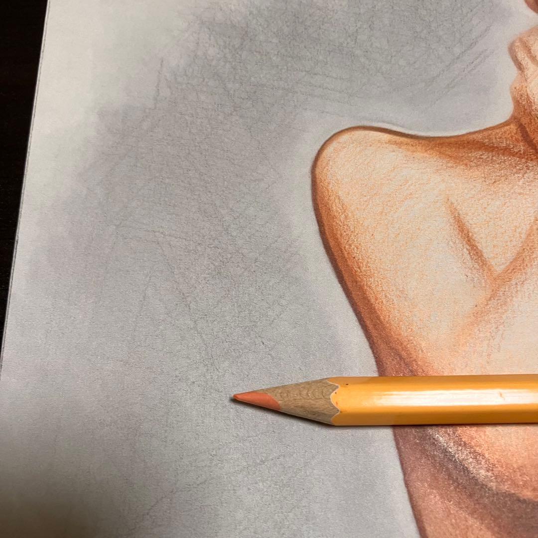 女優画25 額装品　額縁寸法32.0㎝×29.0㎝×1.5㎝　カラー着色　定款付