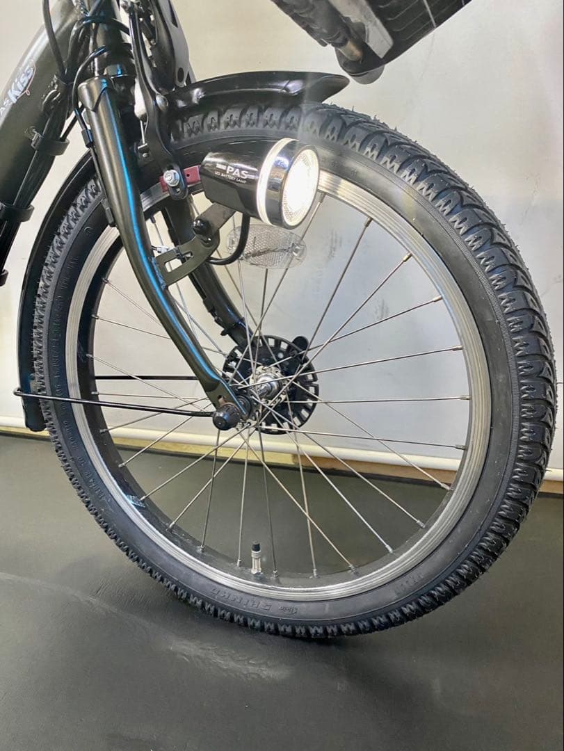 1年保証 ヤマハ　パスキッス　20インチ　子供乗せ　カーキ色　電動アシスト自転車