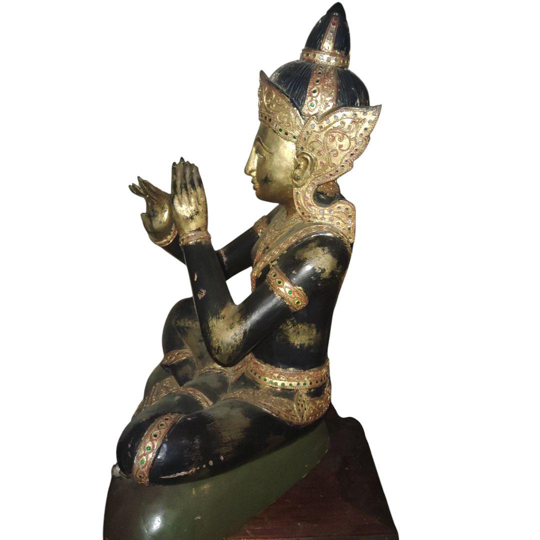 タイ仏教　　木造仏像　高さ66cm　アンティーク