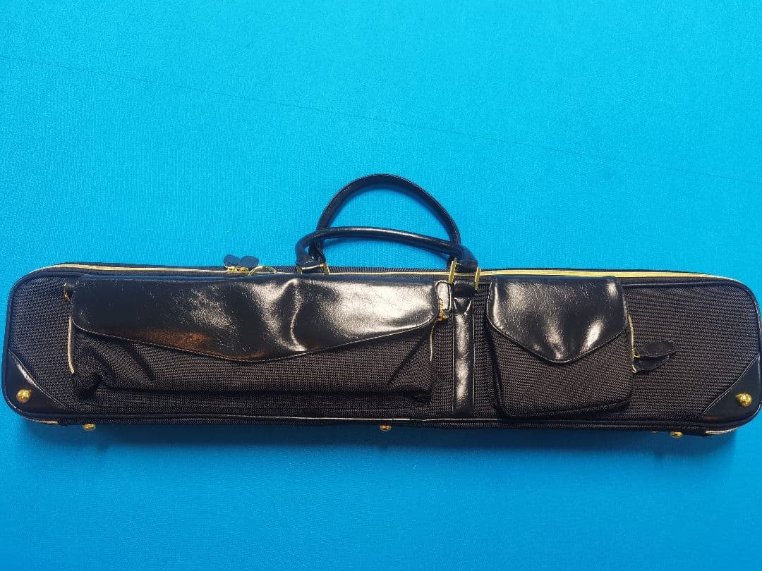 【新品未使用】ビリヤードキューケース 黒 ストライプ