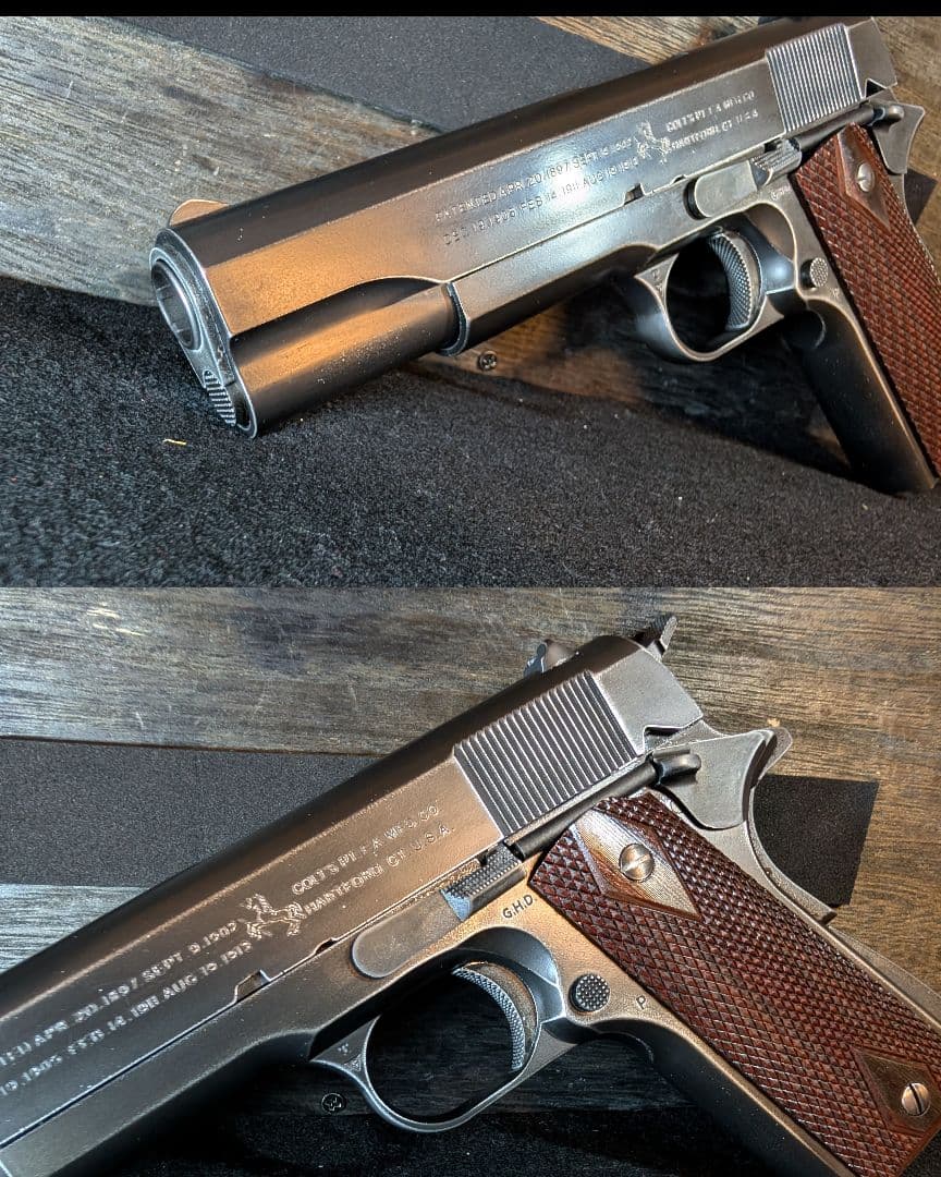 東京マルイ コルトガバメント バトルダメージ塗装 リアルウッドグリップ