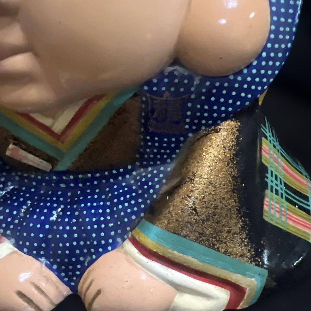 福助　縁起物　陶器　置物　オブジェ　　　昭和レトロ　当時物