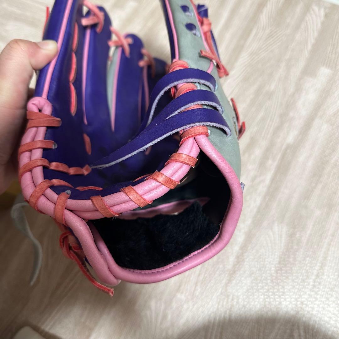 Wilson 軟式グローブ 紫/ピンク　左利き