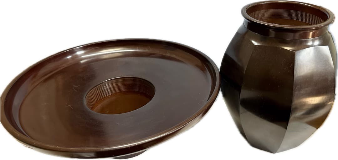 池坊 いけばな・唐銅製「八角型花器」花生・華道