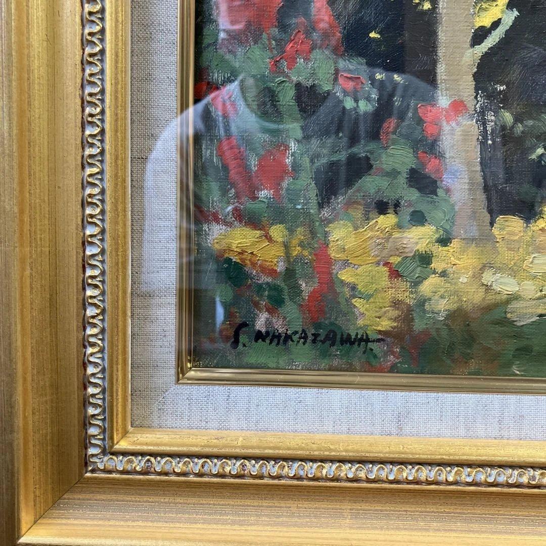 油彩　中澤茂　「晩秋木立」　F10 新潟県ゆかりの作家