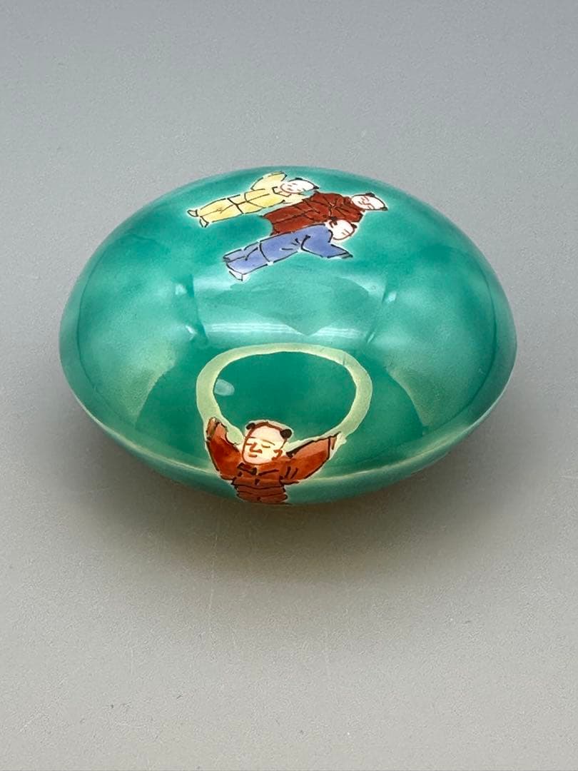 茶道具　香合　柿右衛門　濁手唐子