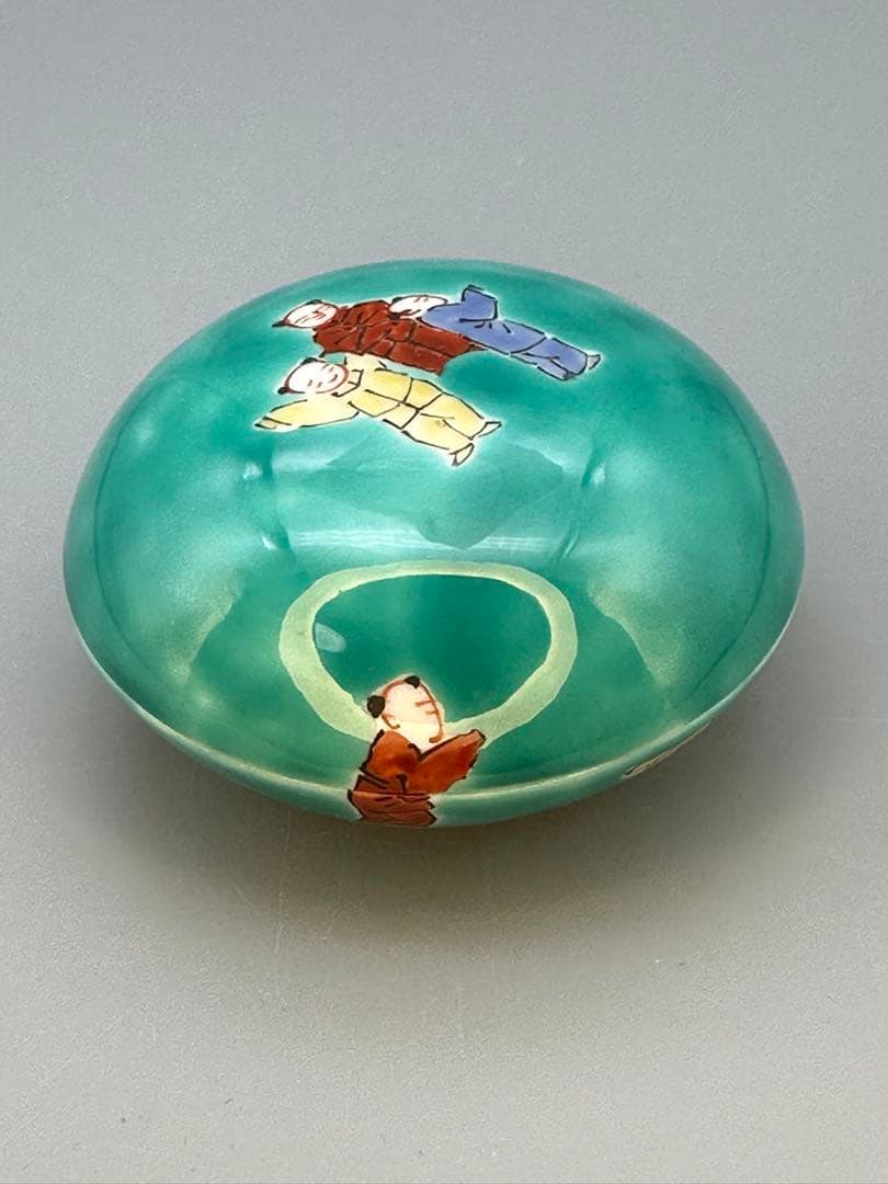 茶道具　香合　柿右衛門　濁手唐子