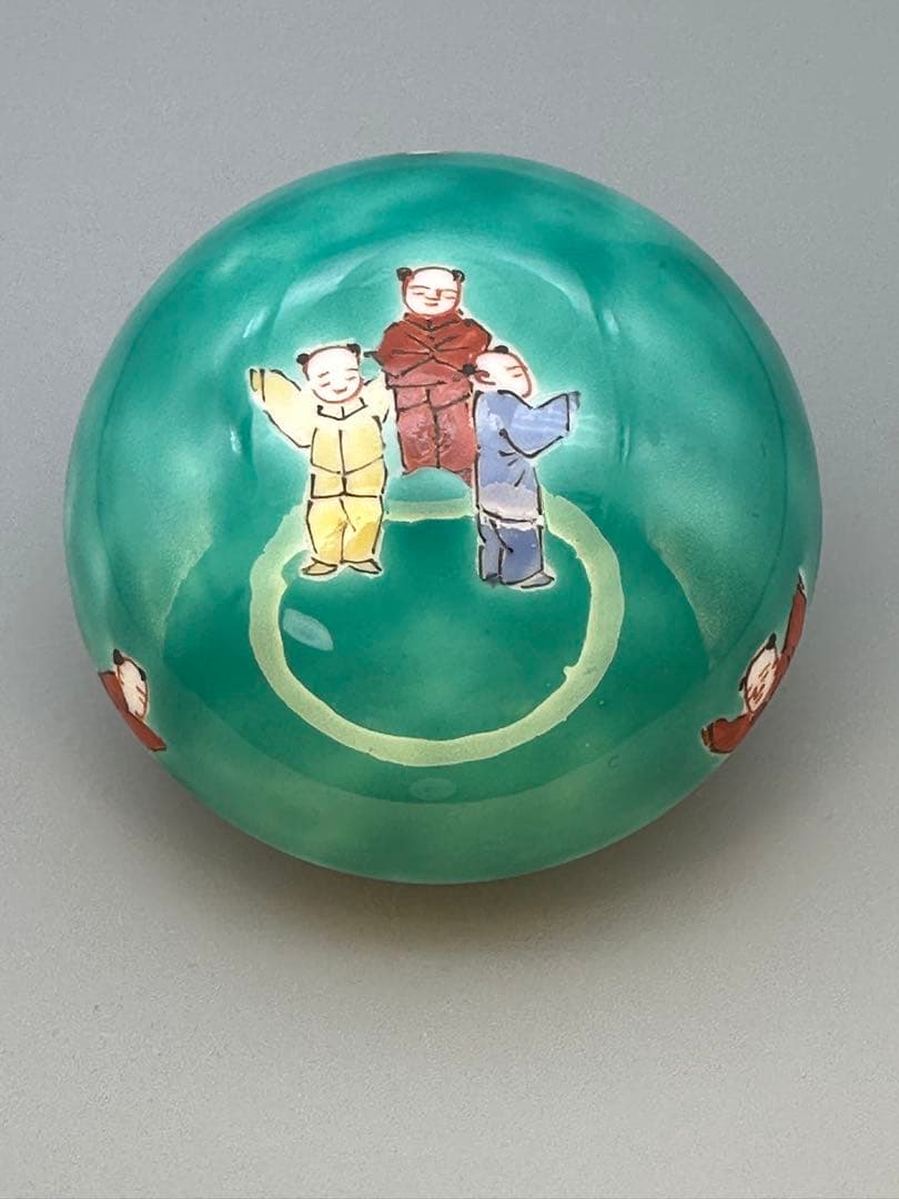 茶道具　香合　柿右衛門　濁手唐子