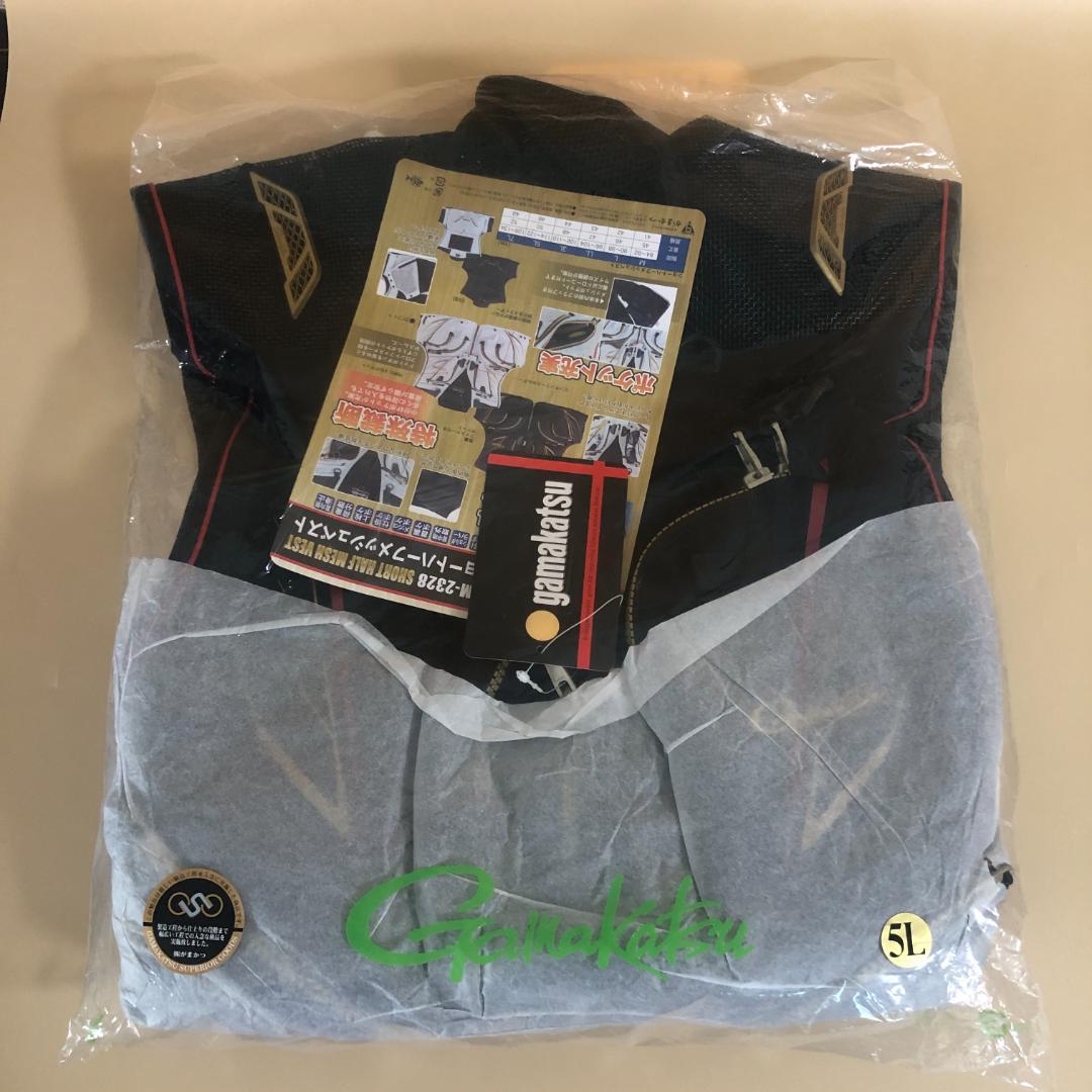 がまかつ　ショートハーフメッシュベスト　5L【新品】GM2328　鮎　釣り　渓流