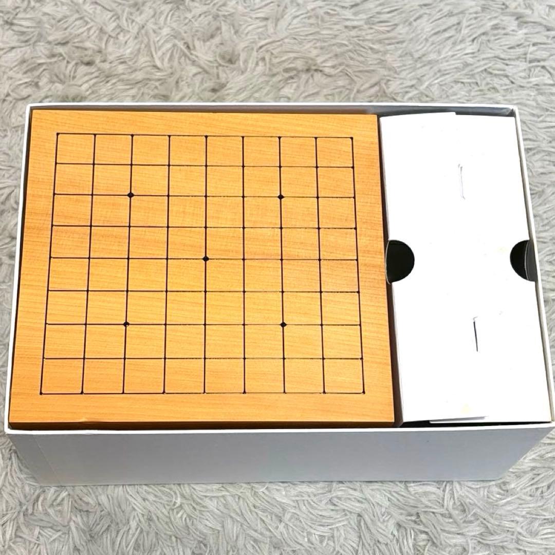招福囲碁盤 本榧 九路盤 ミニ碁石 囲碁 碁盤セット 未使用品