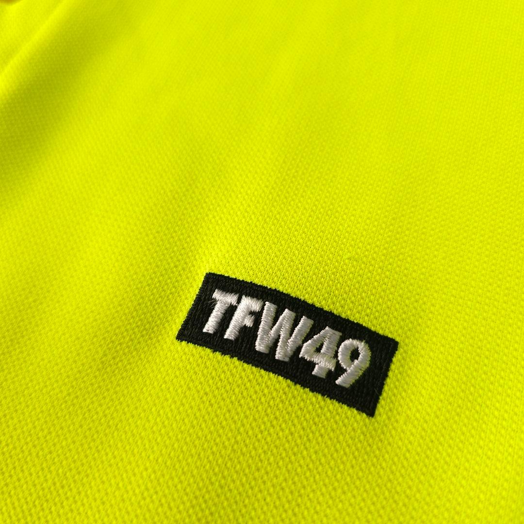 【TFW49】ロゴ刺繍 ワイドシルエット 半袖ゴルフポロシャツ イエロー M