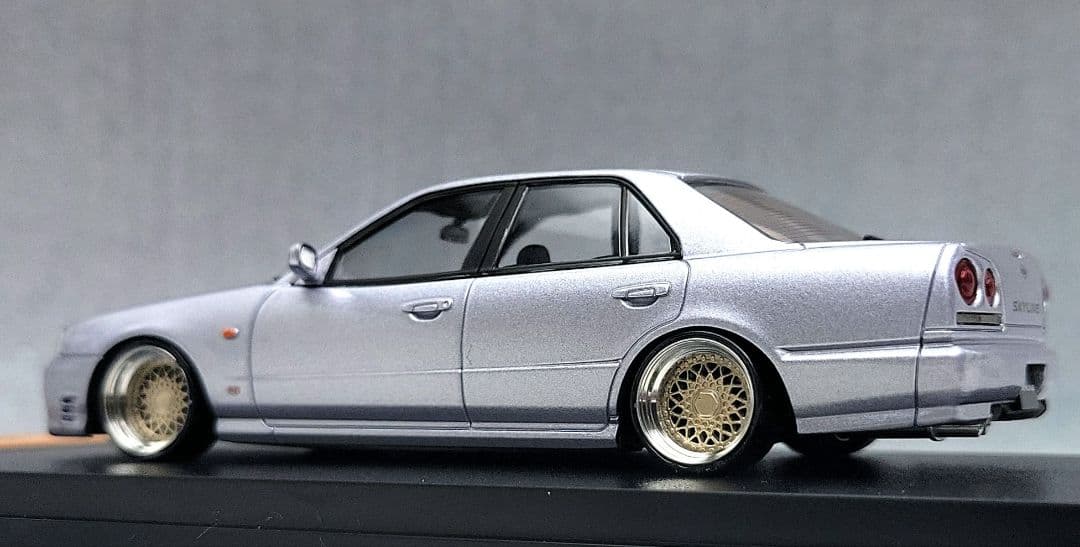 1/43　スカイライン改　25GT-X　R34　SSR-RS　アルミ製　深リム