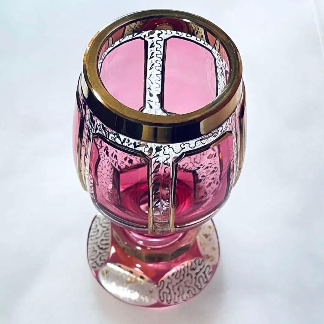 ボヘミアガラス エーゲルマン ロゼ アンティーク