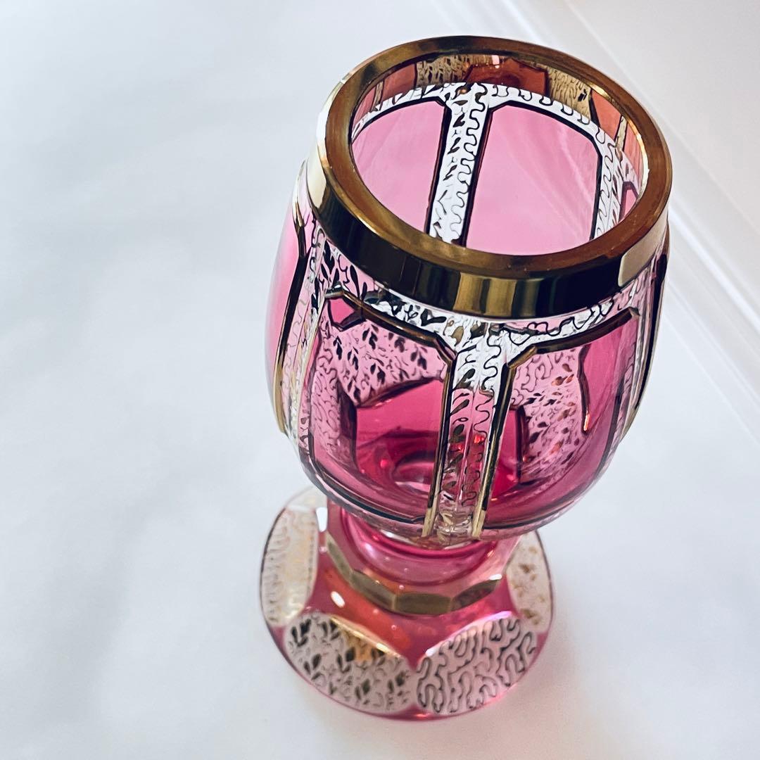 ボヘミアガラス エーゲルマン ロゼ アンティーク