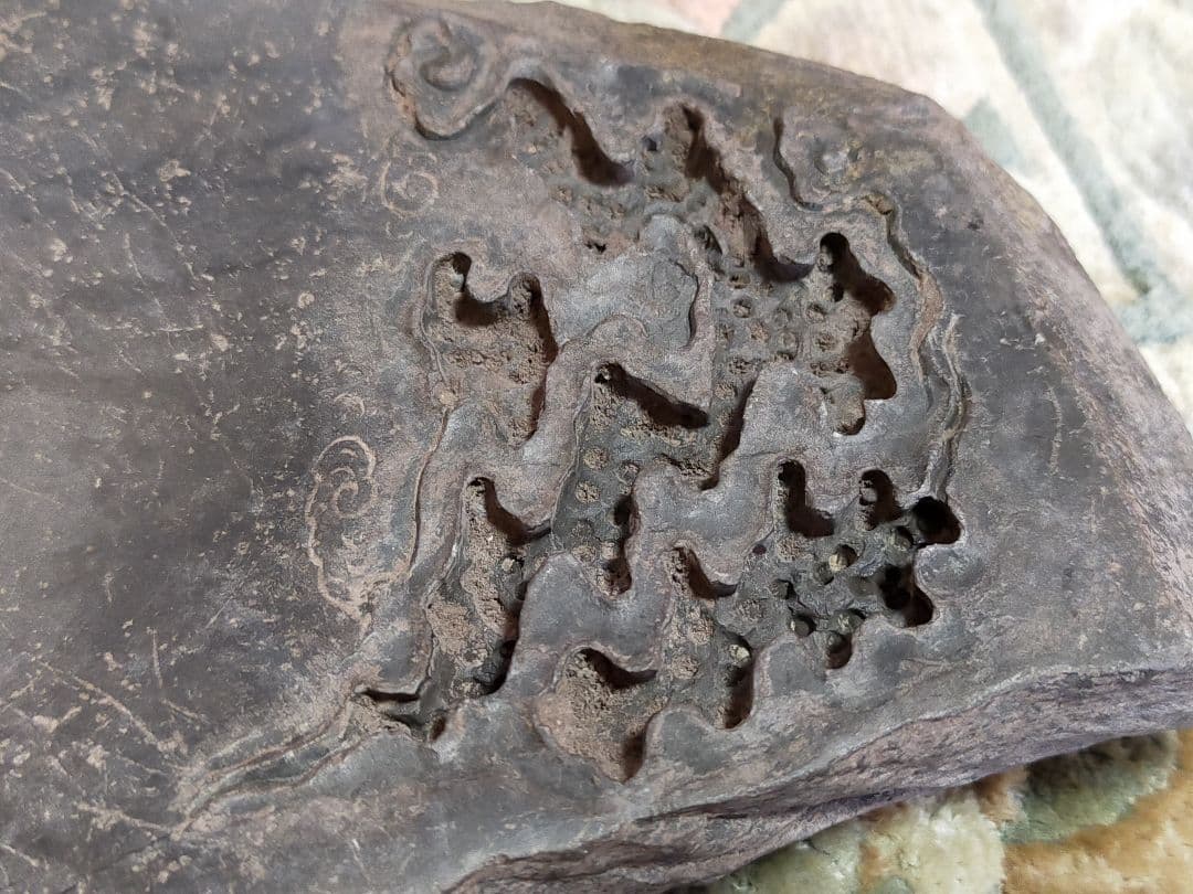 ♥中国　端渓硯　古硯　2.4kg　６　端渓　硯　骨董品