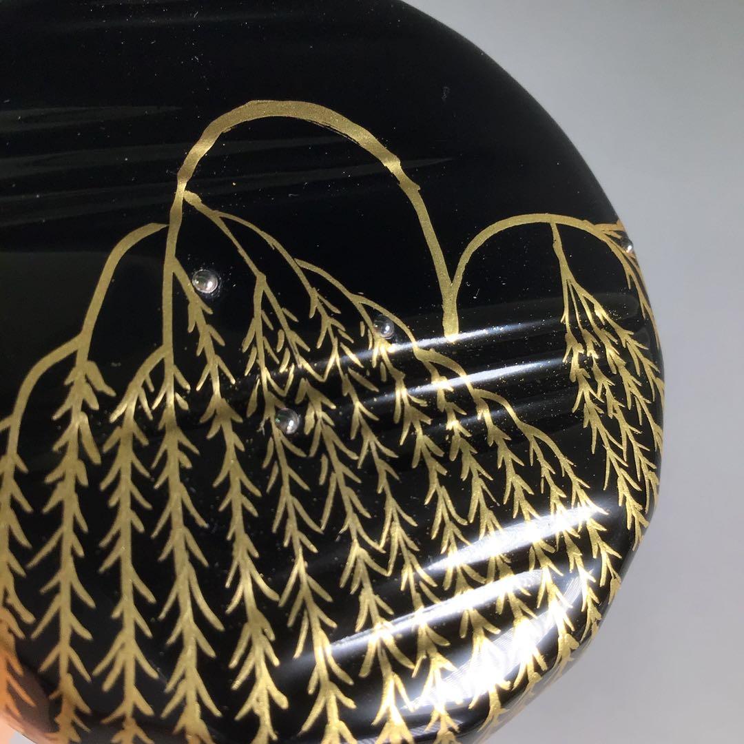 Ｒ２７１　棗　『蒔絵師　西村弘峰作』『認得斉好写』『柳棗』　共箱　茶道具