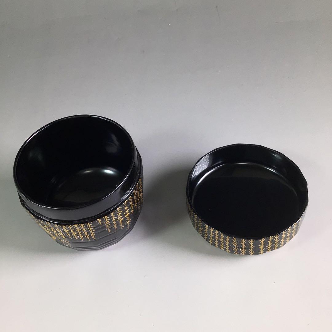 Ｒ２７１　棗　『蒔絵師　西村弘峰作』『認得斉好写』『柳棗』　共箱　茶道具