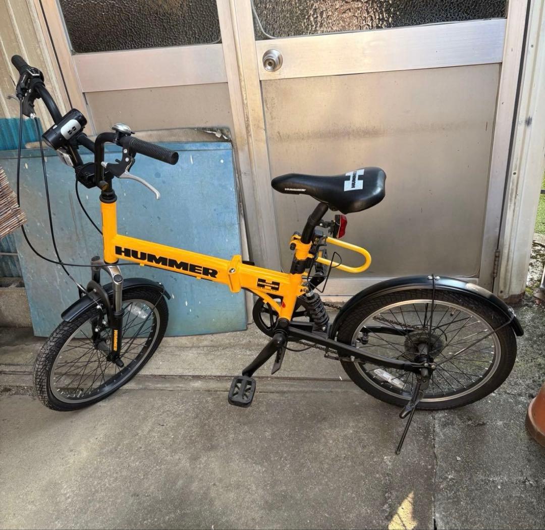 HUMMER 折りたたみ自転車 イエロー　カスタム　20インチ　引取り限定