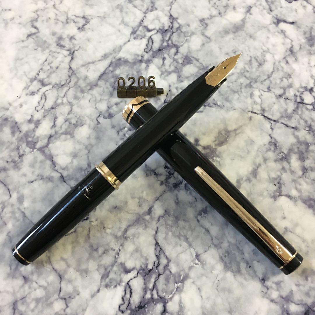 #0206 オーバーホール済み 万年筆 PLATINUMショート 18k