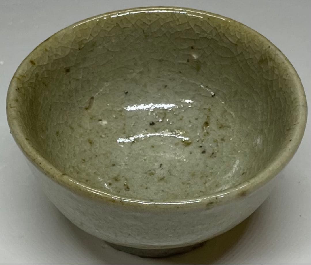 李朝　井戸盃　ぐい呑　高麗青磁　箱付　y012