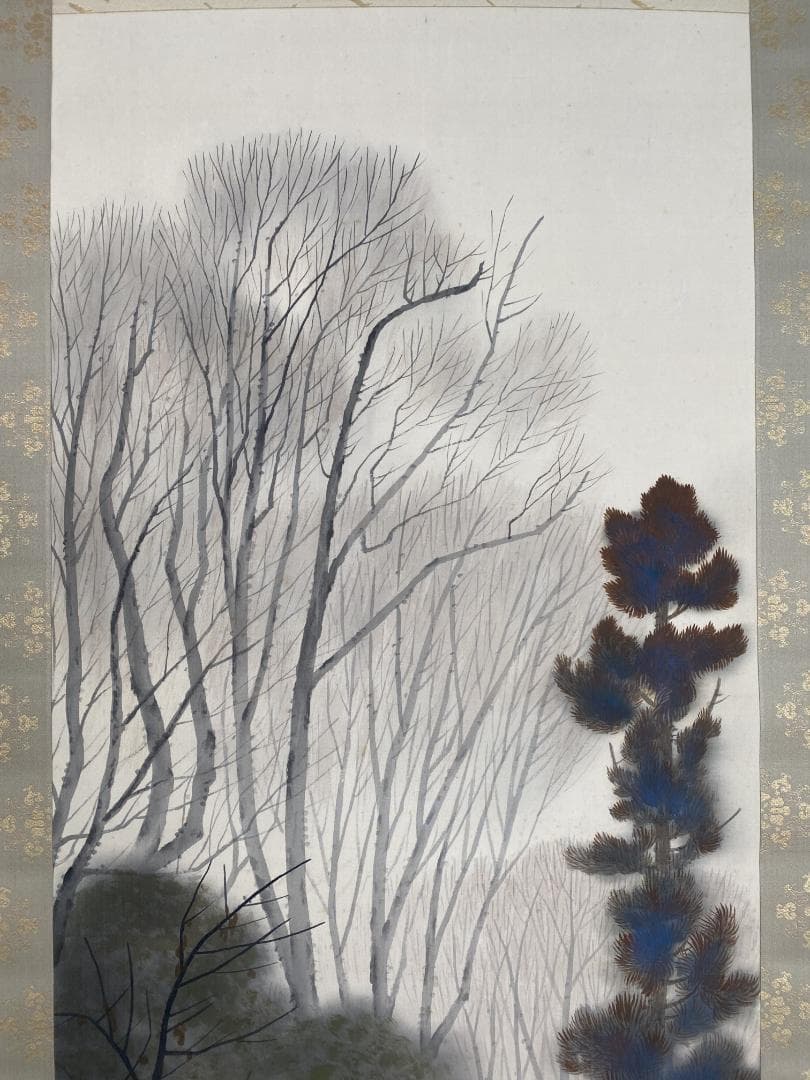 g*d様 綱島静観『黄昏 たそがれ』共箱 明治 岡山 橋本雅邦師事 掛軸2412