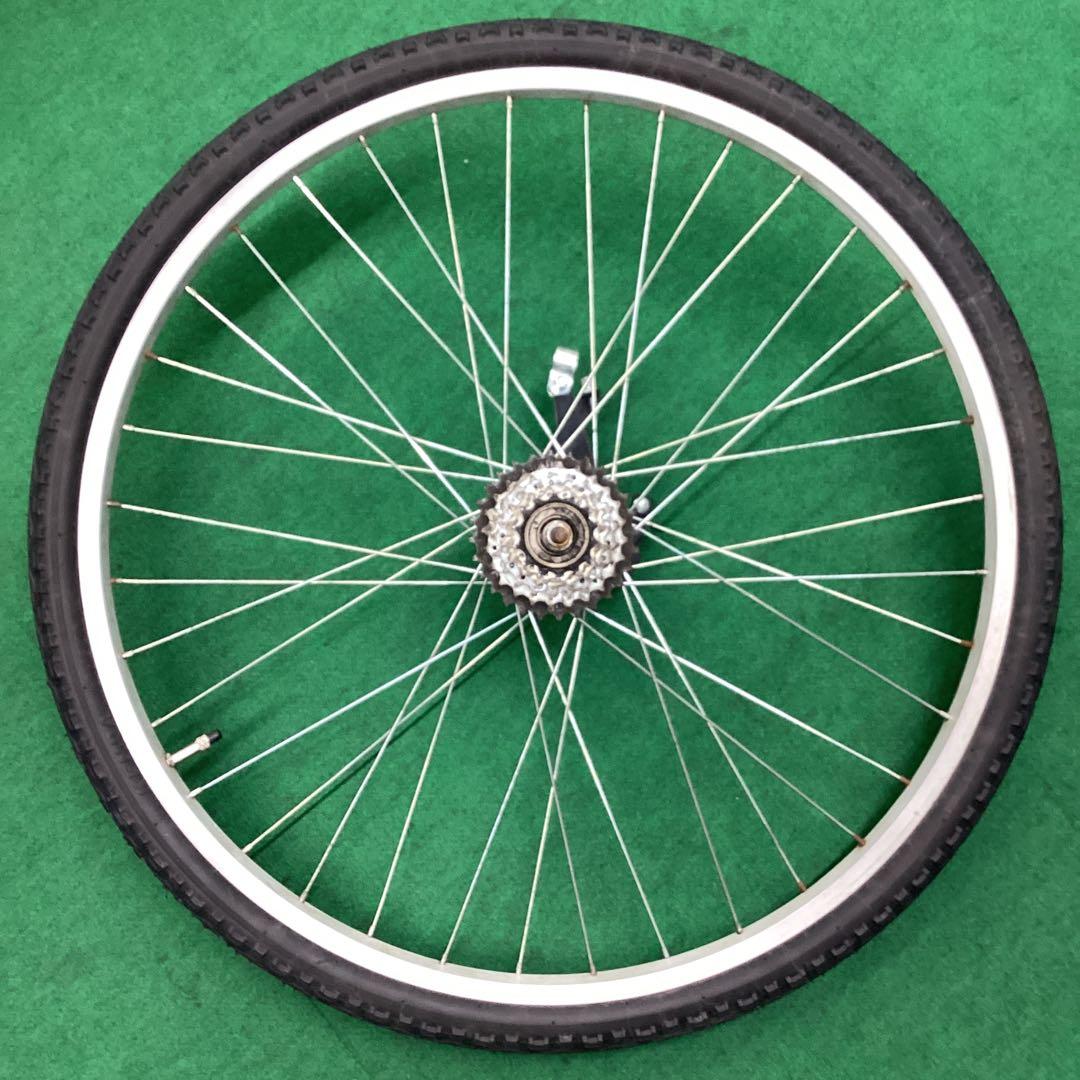 完組アルミホイール　後輪　700x42C タイヤ付　ON