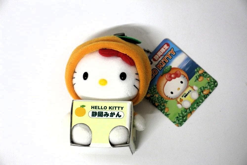 ◆ハローキティ 静岡限定 静岡みかん ぬいぐるみ キーホルダー　08106