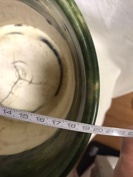 火鉢在銘　織部焼菊抜き火鉢時代アンティーク大正昭和レトロ古民具鉢カバー茶道具1個