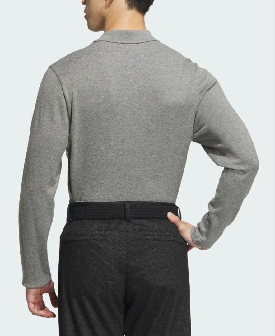 送料無料 新品 adidas GOLF アーガイル柄セーター ポロ L GR