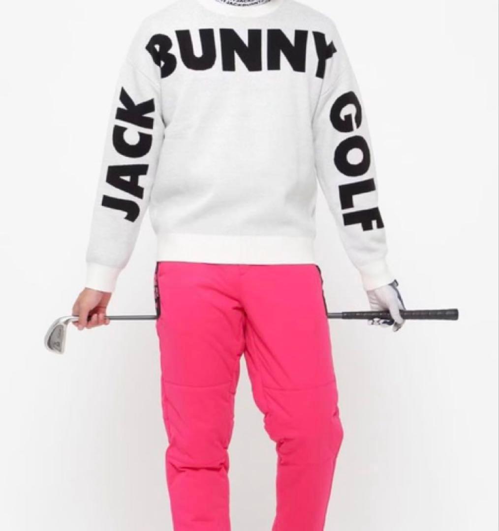 新品 パーリーゲイツ ジャックバニー HOT FEEL ニット(6)LL/白