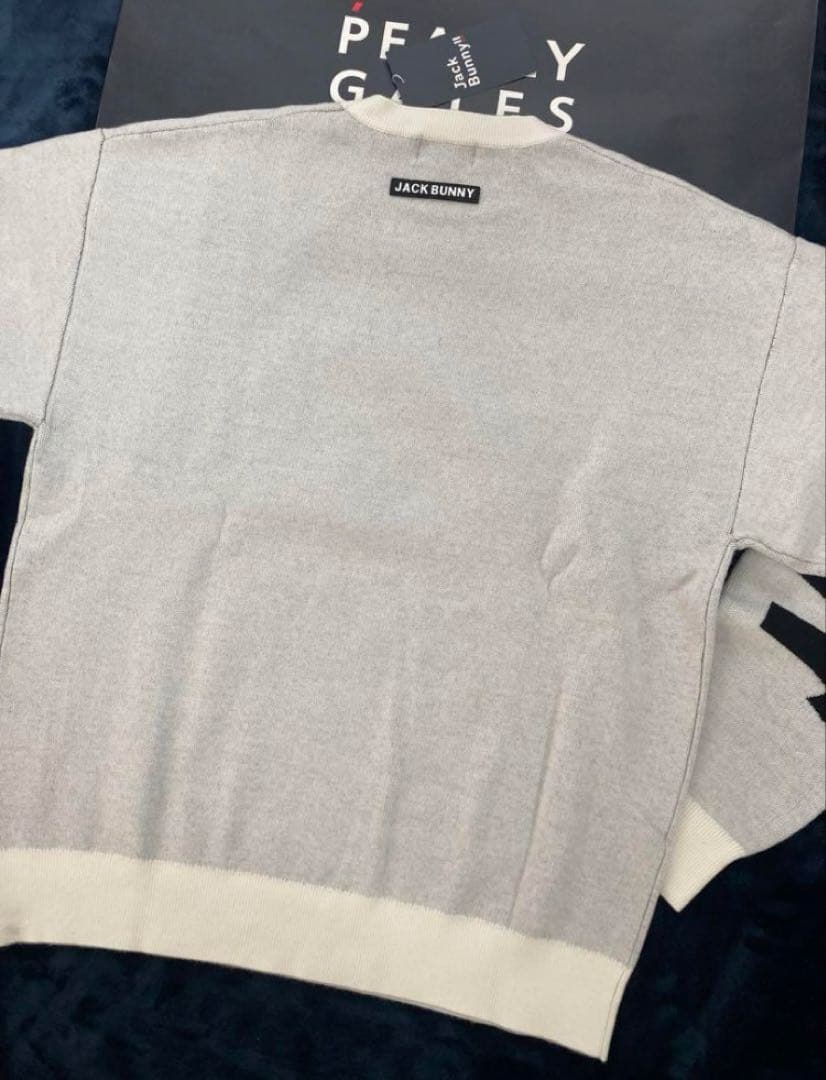 新品 パーリーゲイツ ジャックバニー HOT FEEL ニット(6)LL/白
