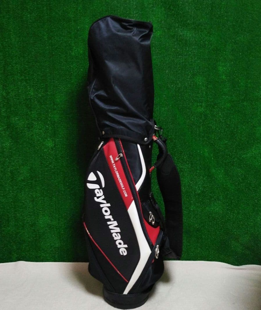 TaylorMade キャディバッグ 黒/赤 フードカバー付き