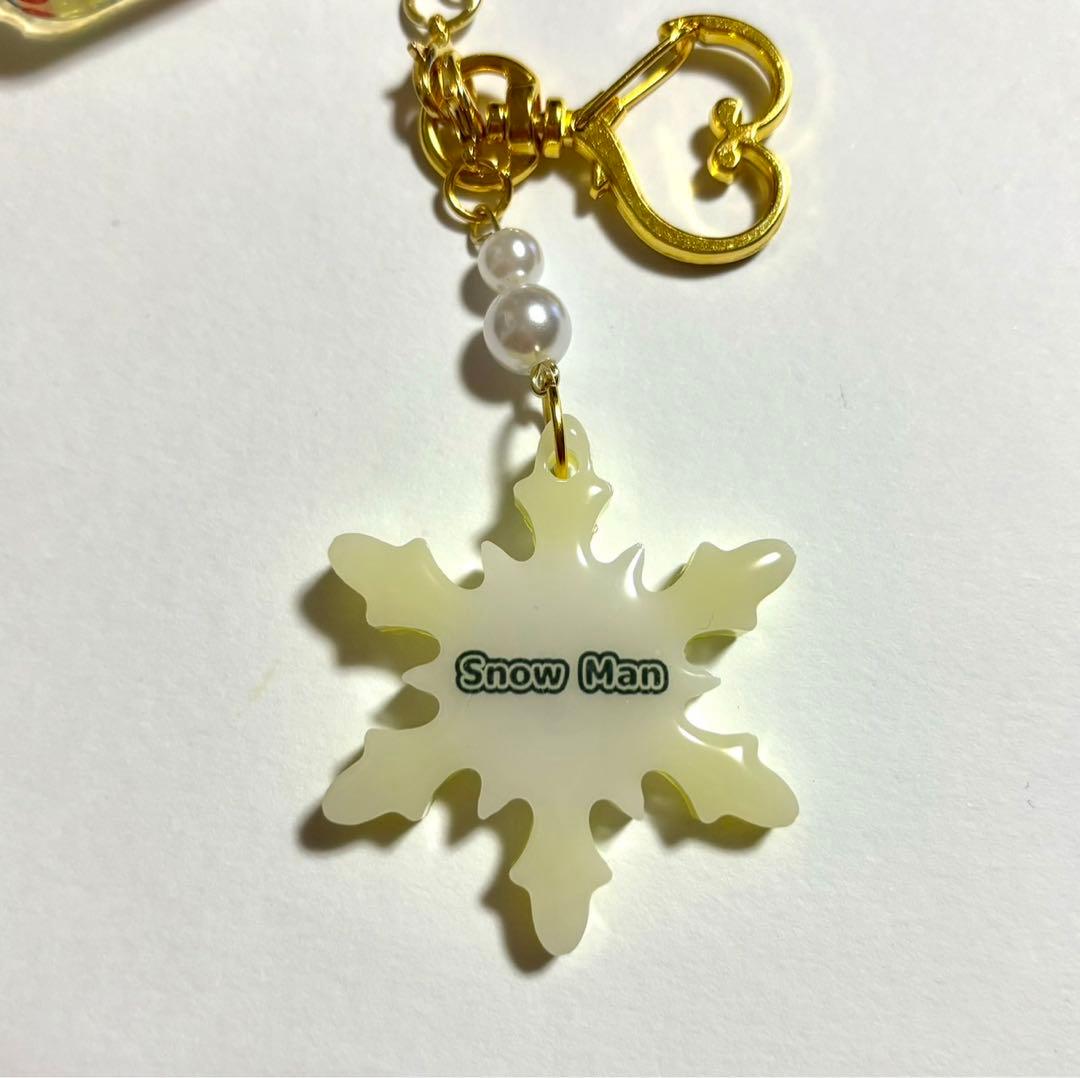 Man レジンキーホルダー アルファベット 雪の結晶 ハンドメイド